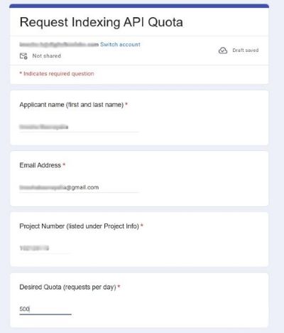 Quota Request Form